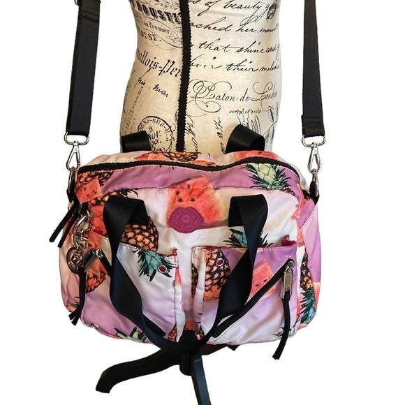 Juicy Couture Handbags - Juicy Couture Crossbody Satchel Tropical Fruit Master Pink Multi